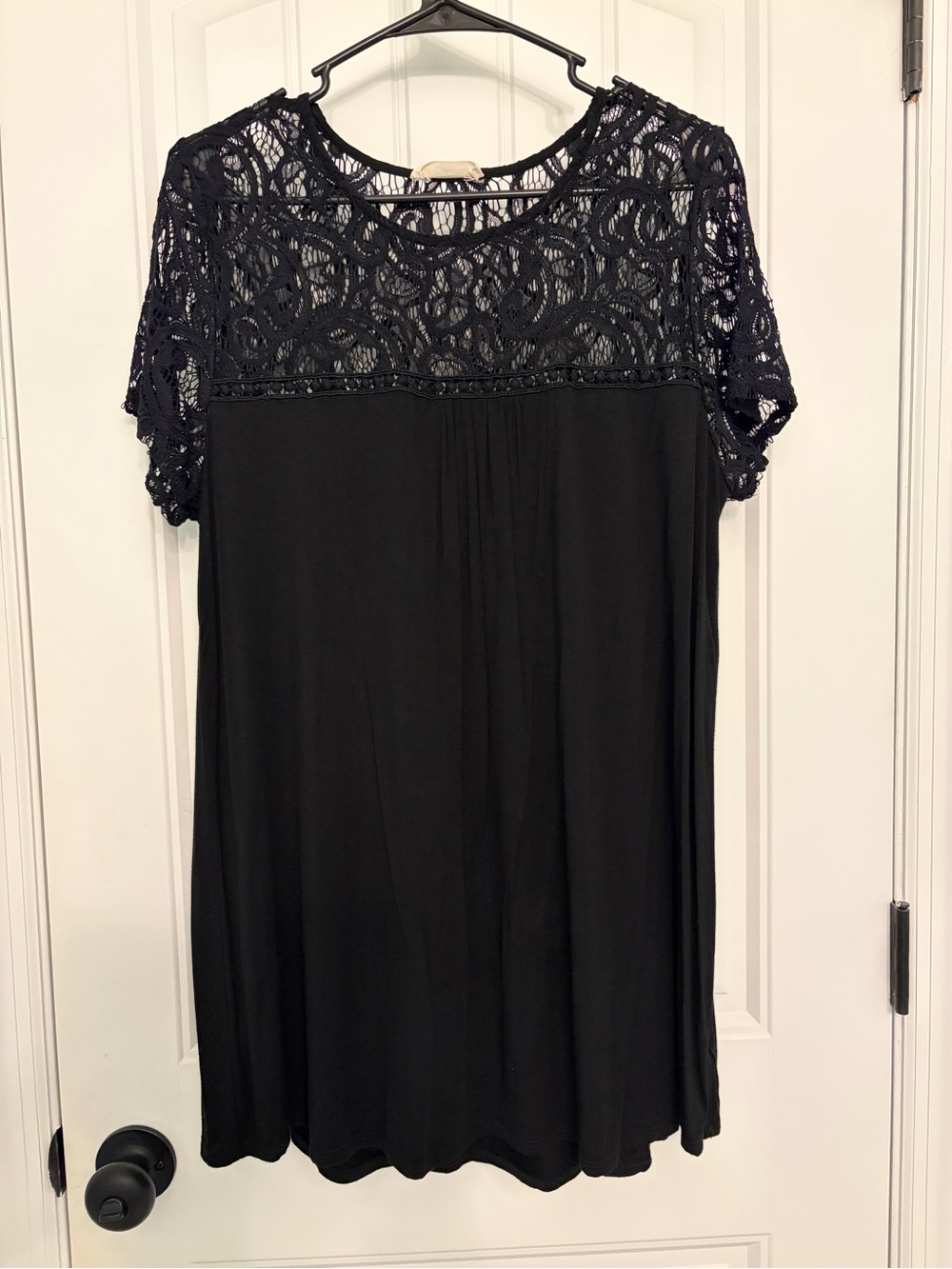 Magnolia Boutique Black Crochet Lace Tee